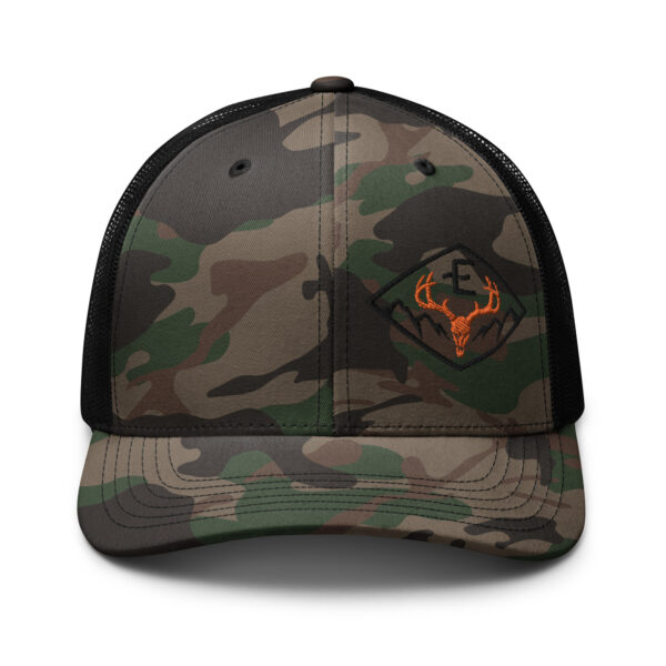 camouflage trucker hat camo black front 662e7bd326684