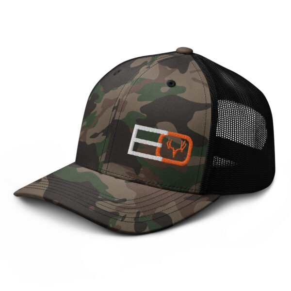 camouflage trucker hat camo black left front 662e691821938