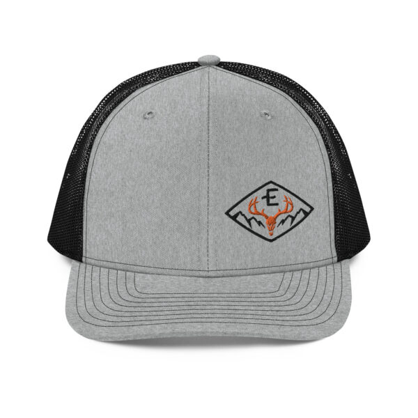 snapback trucker cap heather grey black front 662e80c831647