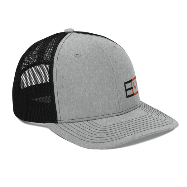 snapback trucker cap heather grey black right front 662e7574592b1