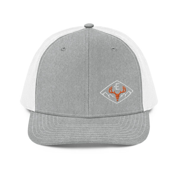 snapback trucker cap heather grey white front 662e7e65d08e3