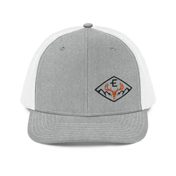 snapback trucker cap heather grey white front 662e80c8311a4